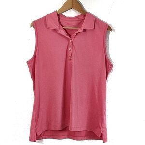 Peter Millar Wicking Pink Sleeveless Polo Shirt